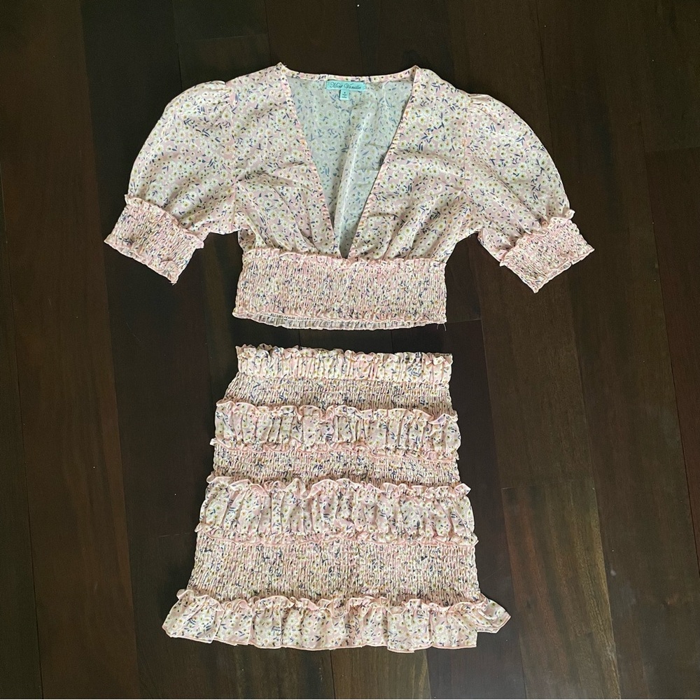 Pink Ruffled Tiered Skirt for Cocktail Nights